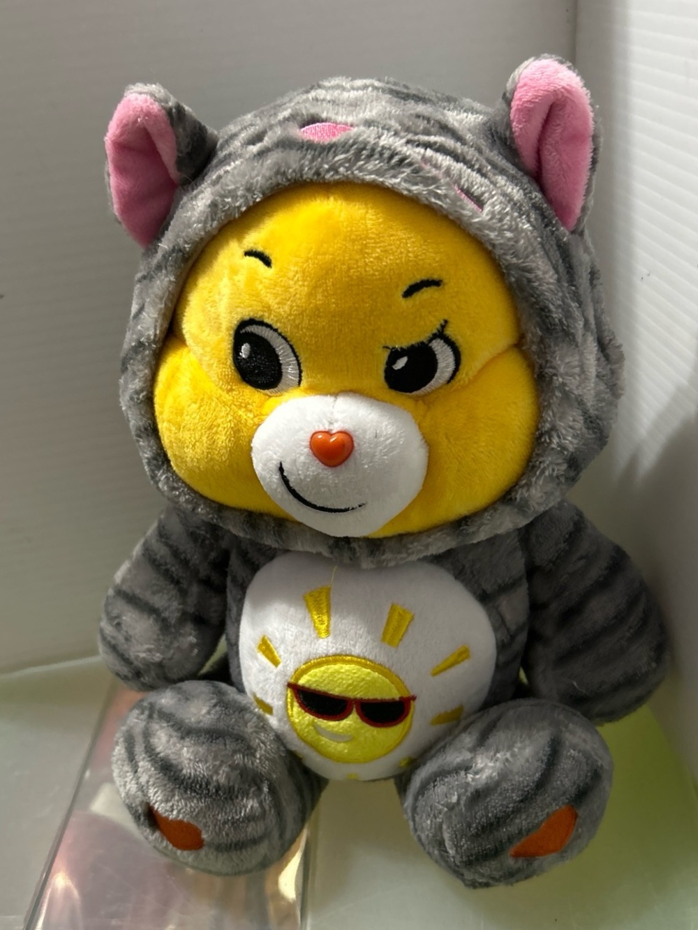 Care Bears Plush Bear in Gray Costume with Yellow Face and White Belly